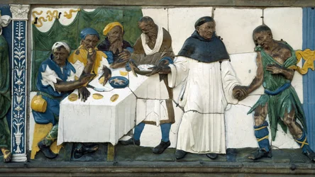 Detail der Armen, die Nahrung erhalten