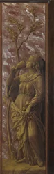 Eine Frau trinkt, ca. 1500