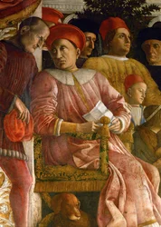 Lodovico Gonzaga, seine Frau Barbara von Brandenburg, Familienmitglieder und Höflinge
