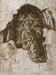 Die Anbetung der Könige: Die Jungfrau in der Grotte, ca. 1475-80