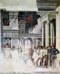 Transport des enthaupteten Körpers von St. Christophorus (Detail)