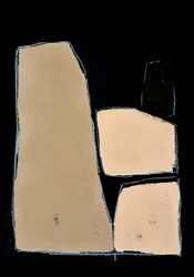 Beige-schwarze abstrakte Formen