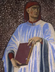 Giovanni Boccaccio (1313-75) aus der Villa Carducci Serie berühmter Männer und Frauen (Detail), ca. 1450