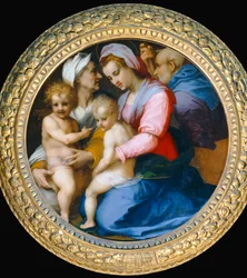 Die Jungfrau, das Jesuskind, die heilige Elisabeth, der heilige Zacharias und der kleine Johannes der Täufer