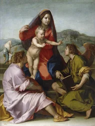 Madonna mit Kind und dem heiligen Matthäus und dem Engel