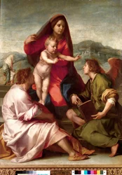 Madonna della Scala. Heilige Familie mit einem Engel