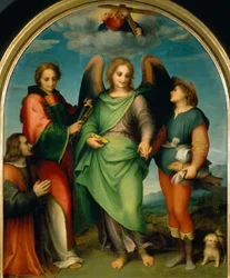 Der Erzengel Raphael mit Tobias, St. Leonard und dem Stifter Leonardo di Lorenzo Morelli