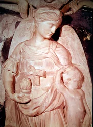 Nächstenliebe, vom Grabdenkmal des Kardinals Forteguerri (Marmor) (Detail)