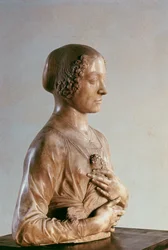 Frau mit einem Blumenstrauß, ca. 1475-80