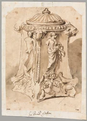 Antiker geschnitzter Marmorkandelaber-Sockel