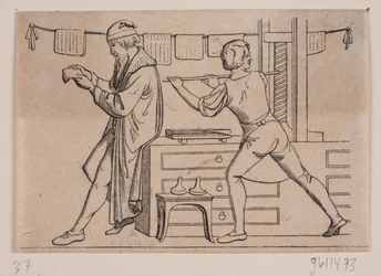 Johannes Gutenberg in seiner Werkstatt