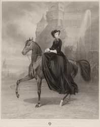 Porträt von Elisabeth von Bayern zu Pferd, 1853