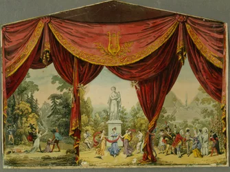 Skizze für den Vorhang des kaiserlichen Theaters in Sankt Petersburg, 1830er Jahre