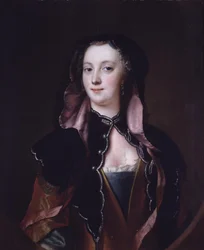 Dame in schwarzer und roter Kleidung