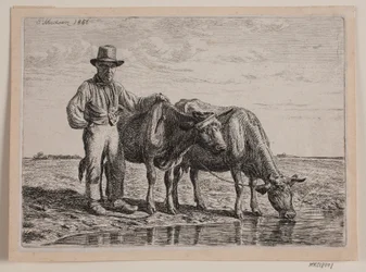 Hirte mit Kühen