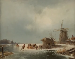 Winterlandschaft mit Eisläufern