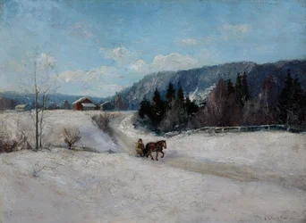 Winterlandschaft am Skaugum-Hügel