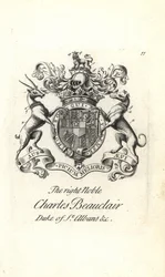 Wappen und Wappenschild des hochadligen Charles Beauclerk