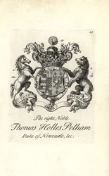 Wappen und Kamm des edlen Thomas Holles Pelham