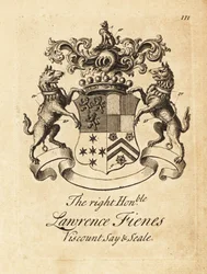 Wappen des Hochwohlgeborenen Lawrence Fienes, 5. Viscount Saye und Sele (1690–1742)