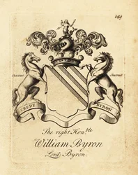 Wappen des hochverehrten William Byron, Lord Byron, 4. Baron Byron (1670-1736)