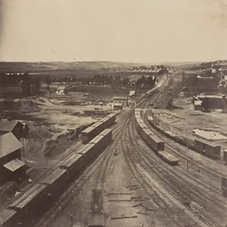 Bahnhofsgelände von Alexandria, Blick nach Westen und Südwesten, Virginia