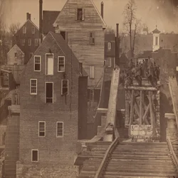 Das Ende der Brücke nach Burnsides Angriff, Fredericksburg, Virginia
