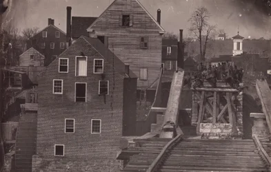 Ende der Brücke nach Burnsides Angriff, Fredericksburg, Virginia