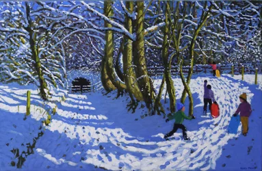 Schlittenfahren, Calke Abbey