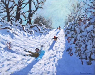 Schlittenfahren, Calke Abbey, Ticknall, Derby, 2021