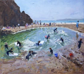 Junge Surfer, Tenby, 2016