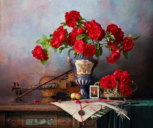 Klassische Rosen und Violine