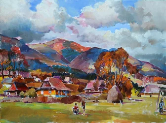 Bergdorf im Herbst