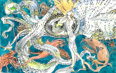 Tiefsee-Oktopus-Aufstieg