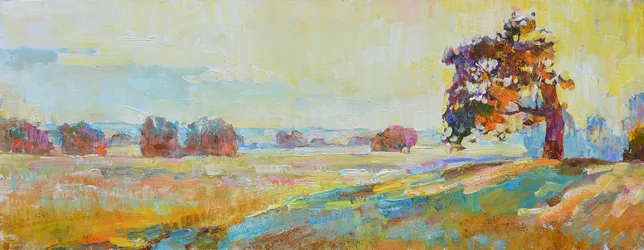 Goldenes Feld mit Baum