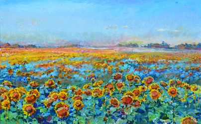 Goldenes Sonnenblumenfeld
