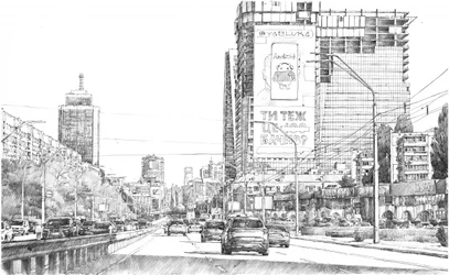 Städtische Straßenillustration