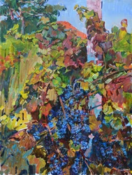 Lebendiger Herbstweinberg