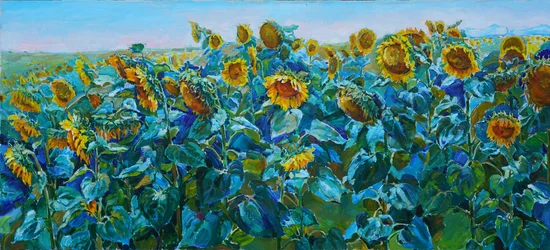 Lebendiges Sonnenblumenfeld