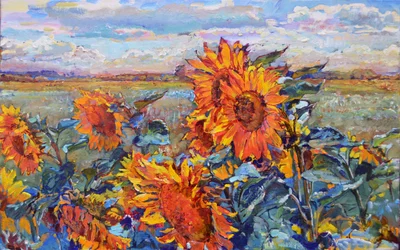 Lebhaftes Sonnenblumenfeld