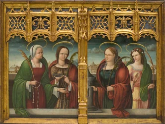 Heilige Apollonia, Lucia und Barbara und ein weiterer Heiliger Märtyrer