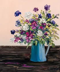 Lebhafte Impasto Blumen