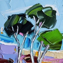 Lebhafte Impasto Bäume