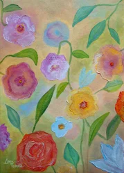 Bunt bemalte Blüten
