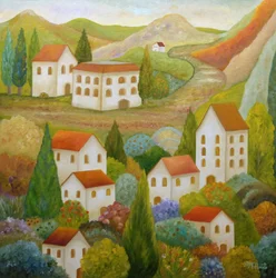 Buntes Toskanisches Dorf