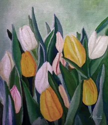 Lebendige Frühlings-Tulpen
