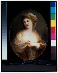 Porträt einer Dame in einem gelben Schal