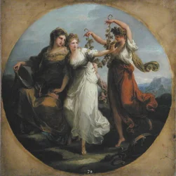 Schönheit, unterstützt von Klugheit, verschmäht das Angebot der Torheit, ca. 1780