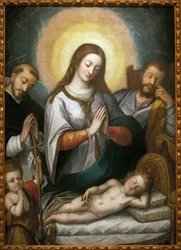 Die Heilige Familie mit Johannes dem Täufer und Dominikus