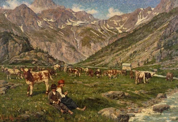 Die Kühe hüten